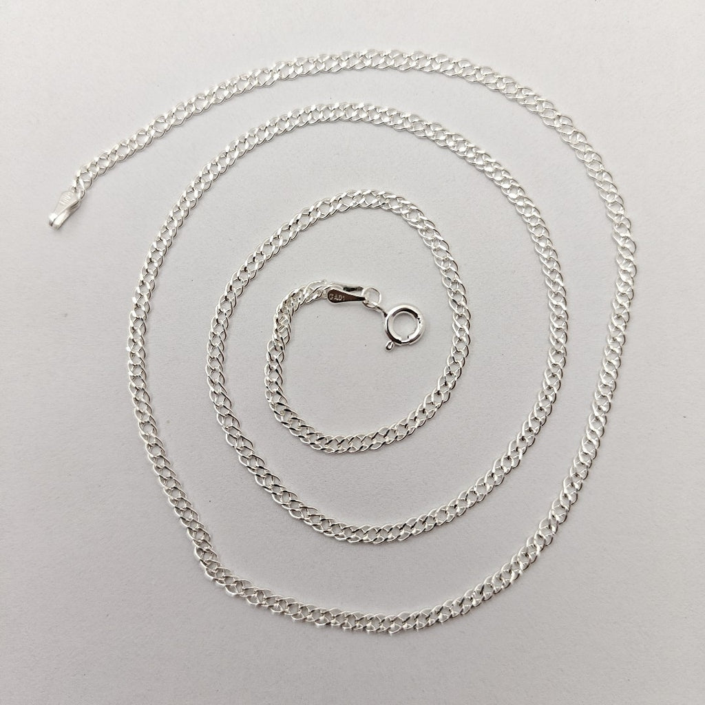CADENA TEJIDO ESLABONES PLATA .925 55 CM 4.2 GR (NUEVO)