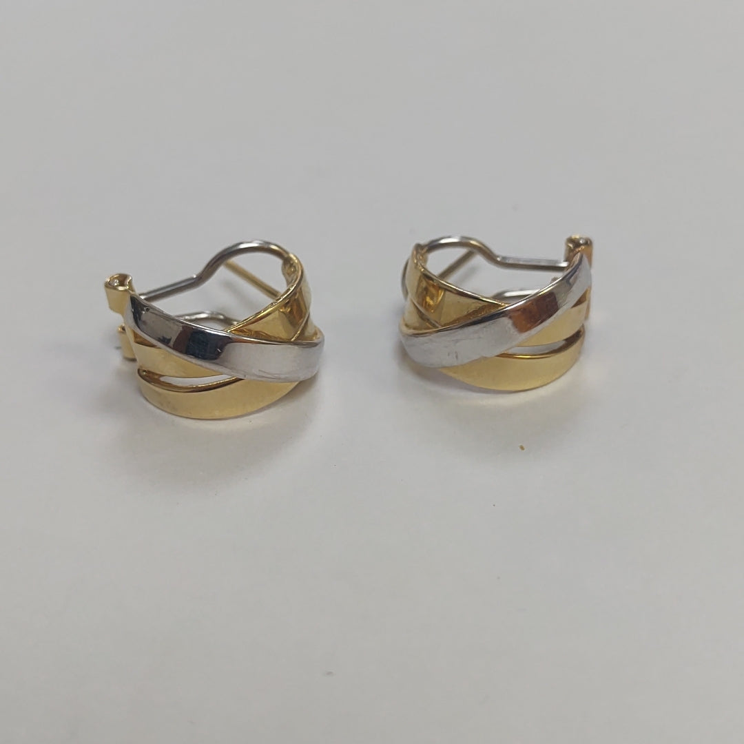 ARETES PAR ORO, ORO COMBINADO 14 K 4.6 GRMS (SEMINUEVO)