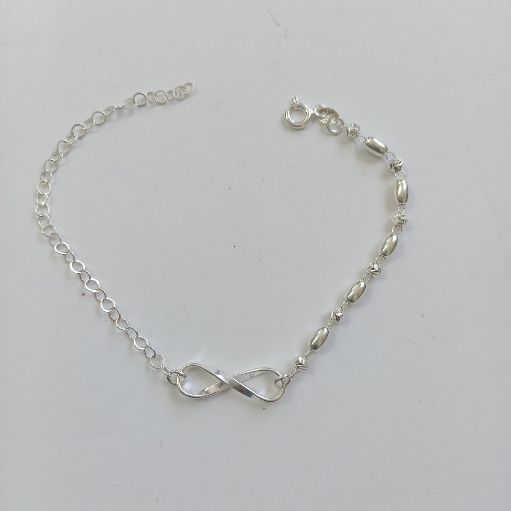 PULSERA TEJIDO INFINITO PLATA .925 18 CM 2.3 GR (NUEVO)