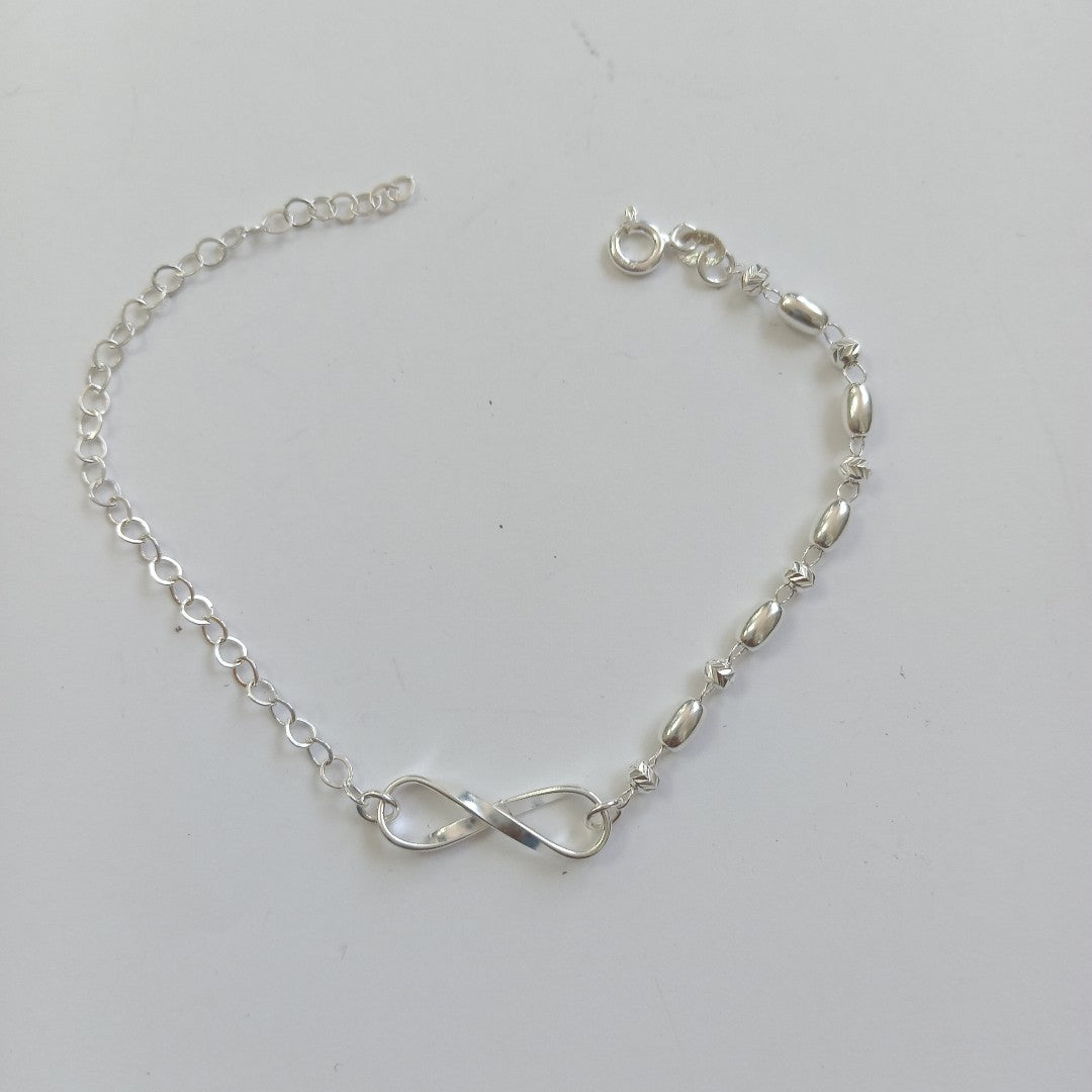 PULSERA TEJIDO INFINITO PLATA .925 18 CM 2.3 GR (NUEVO)