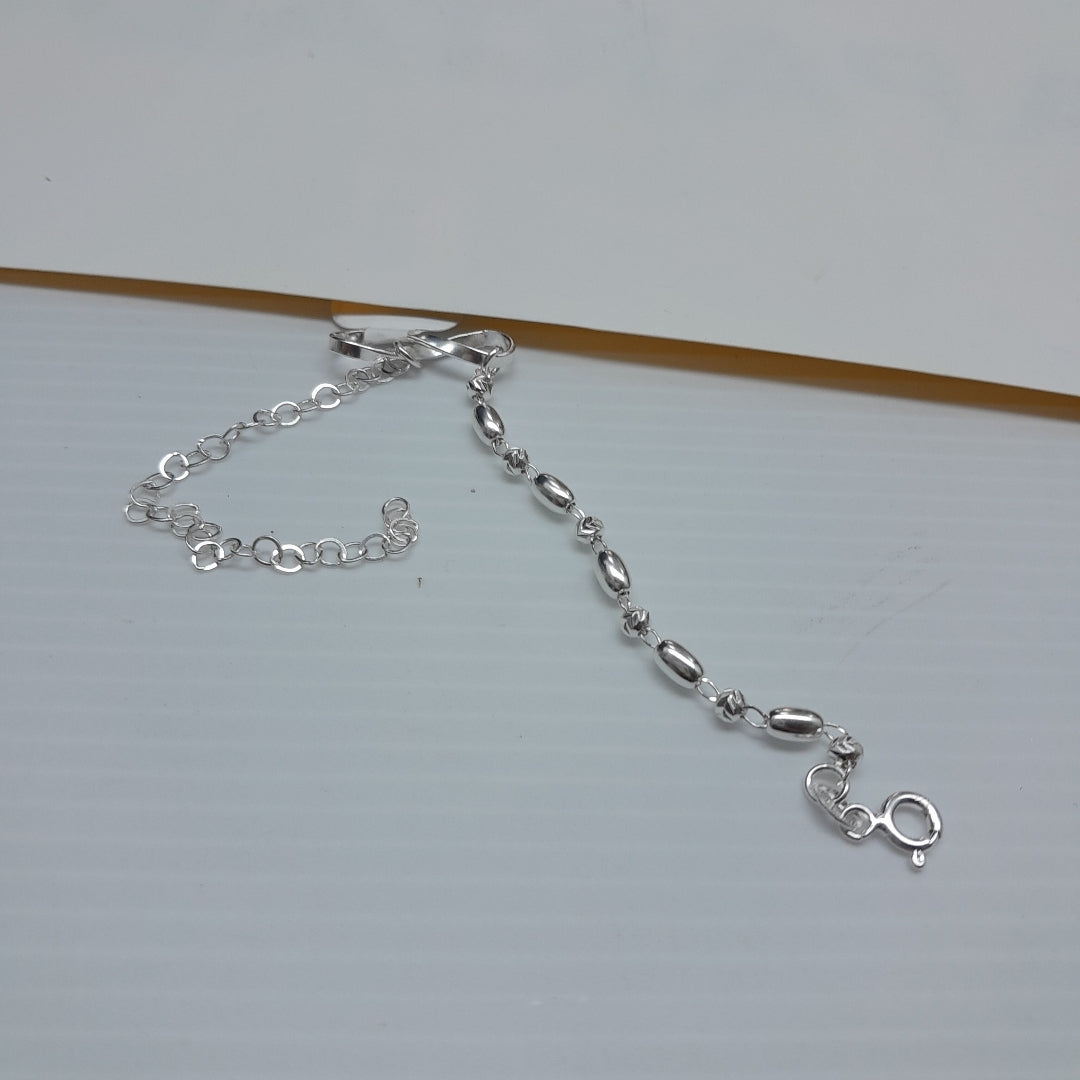 PULSERA TEJIDO INFINITO PLATA .925 18 CM 2.4 GR (NUEVO)