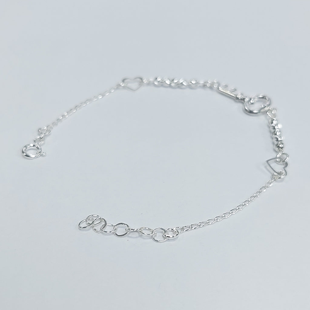 PULSERA TEJIDO LLAVE PLATA .925 18 CM 2.3 GR (NUEVO)
