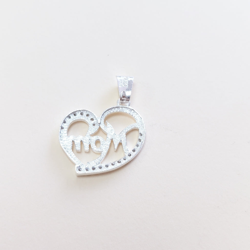 DIJE CORAZON C/CIRCONIAS PLATA .925 2.9 GR (NUEVO)