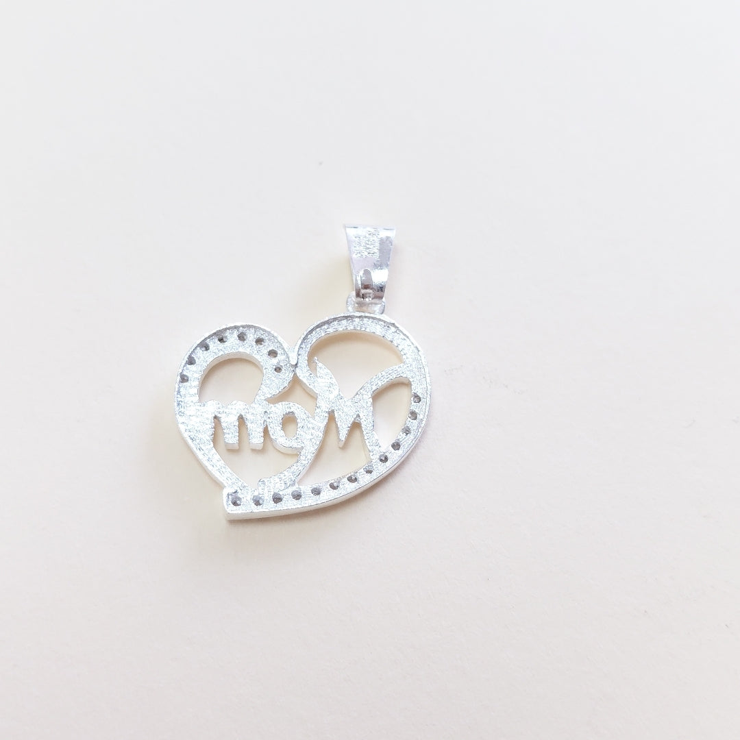 DIJE CORAZON C/CIRCONIAS PLATA .925 2.9 GR (NUEVO)