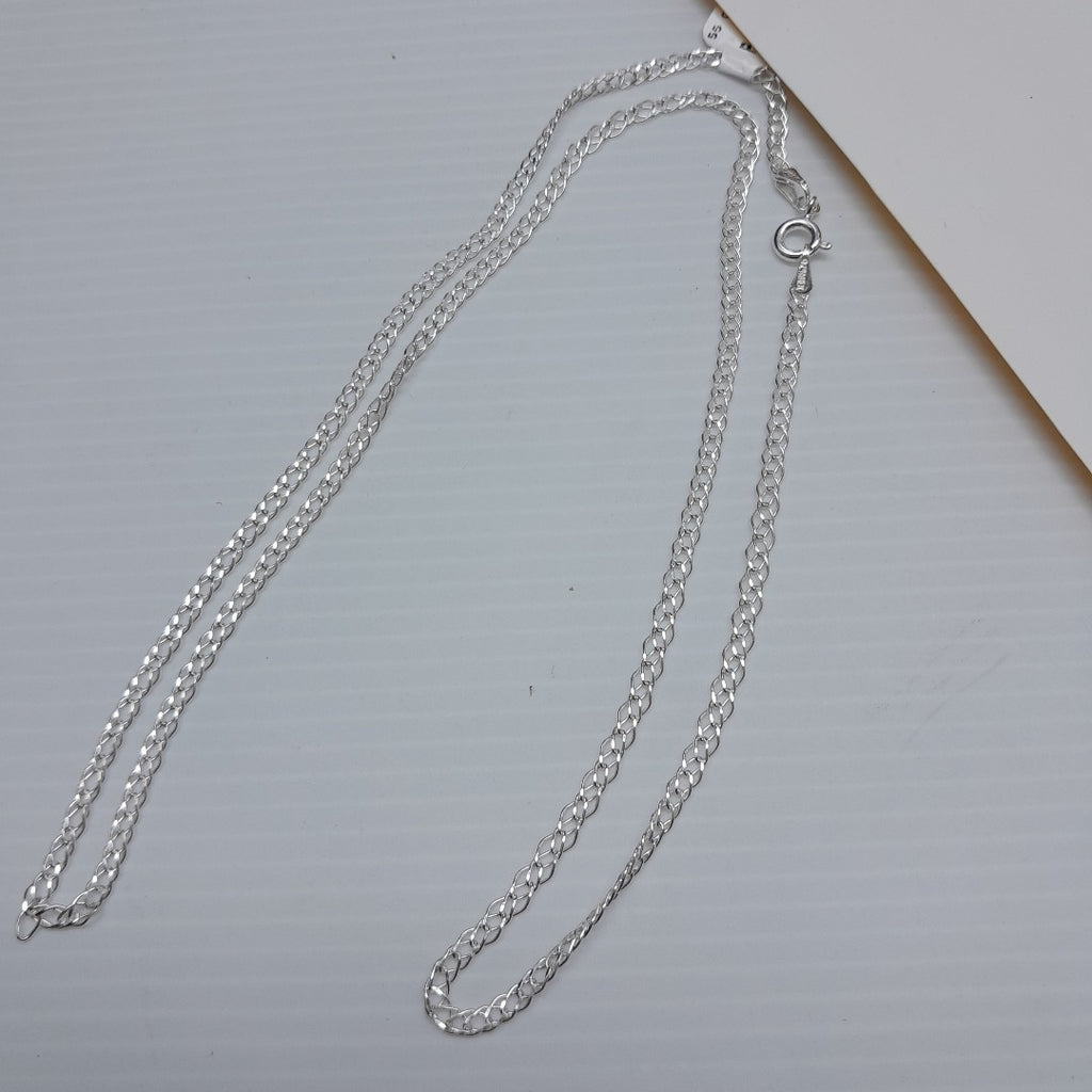 CADENA TEJIDO ESLABONES PLATA .925 55 CM 3.9 GR (NUEVO)