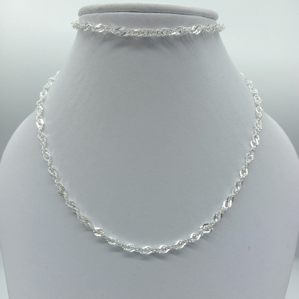 CADENA TEJIDO MEDIO TORZAL PLATA .925 55 CM 5.8 GR (NUEVO)