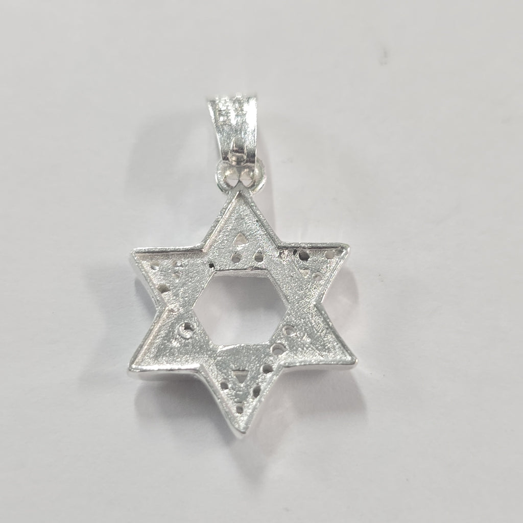 DIJE ESTRELLA DE DAVID C/CIRCONIAS PLATA .925 2.7 GR (NUEVO)