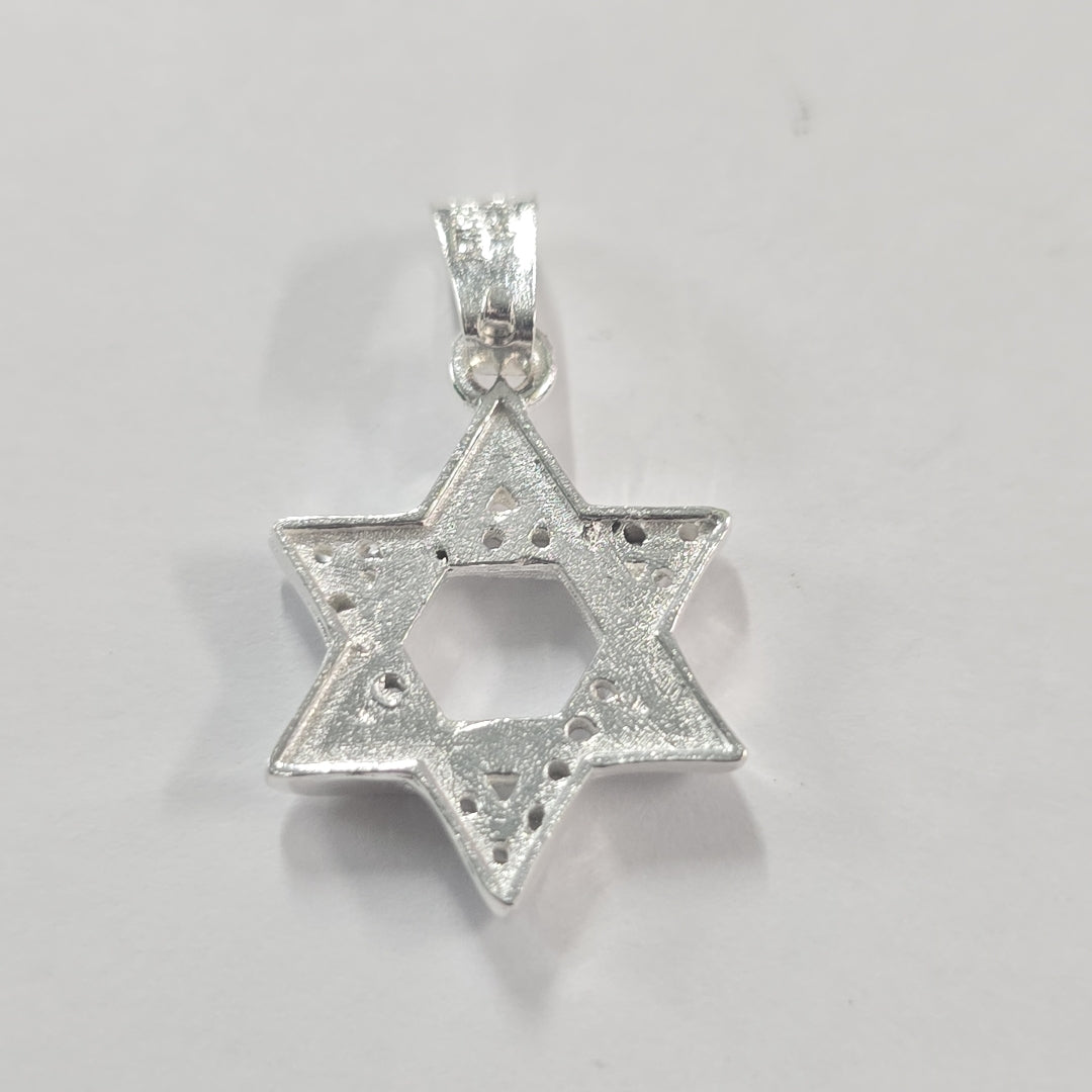 DIJE ESTRELLA DE DAVID C/CIRCONIAS PLATA .925 2.7 GR (NUEVO)