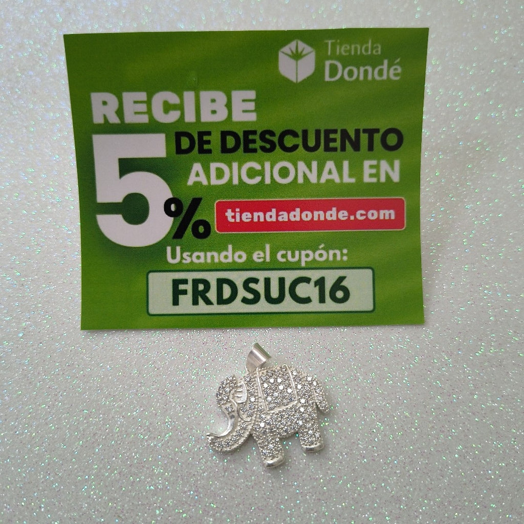 DIJE ELEFANTE C/CIRCONIAS PLATA .925 5.4 GR (NUEVO)