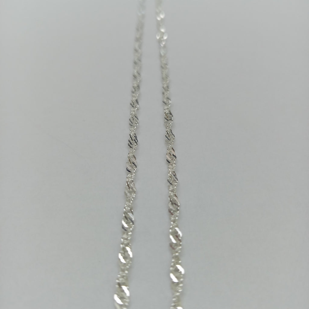 CADENA TEJIDO MEDIO TORZAL PLATA .925 55 CM 6.1 GR (NUEVO)