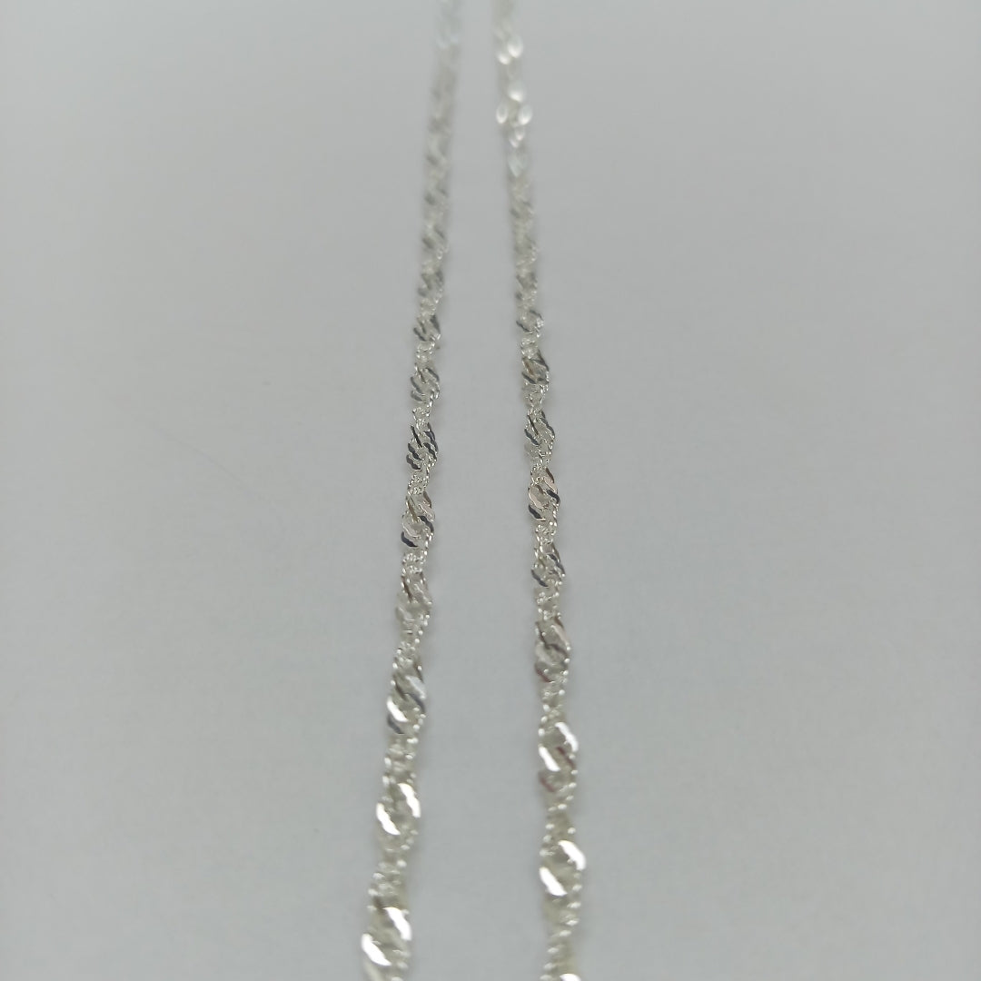 CADENA TEJIDO MEDIO TORZAL PLATA .925 55 CM 6.1 GR (NUEVO)