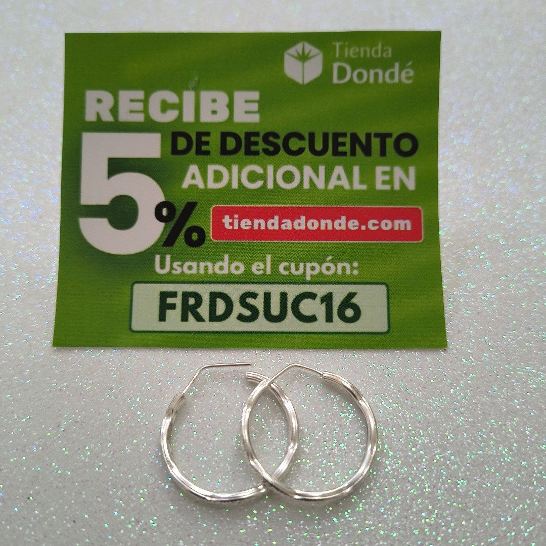 PAR ARRACADAS LABRADAS PLATA .925 2.5 GR (NUEVO)