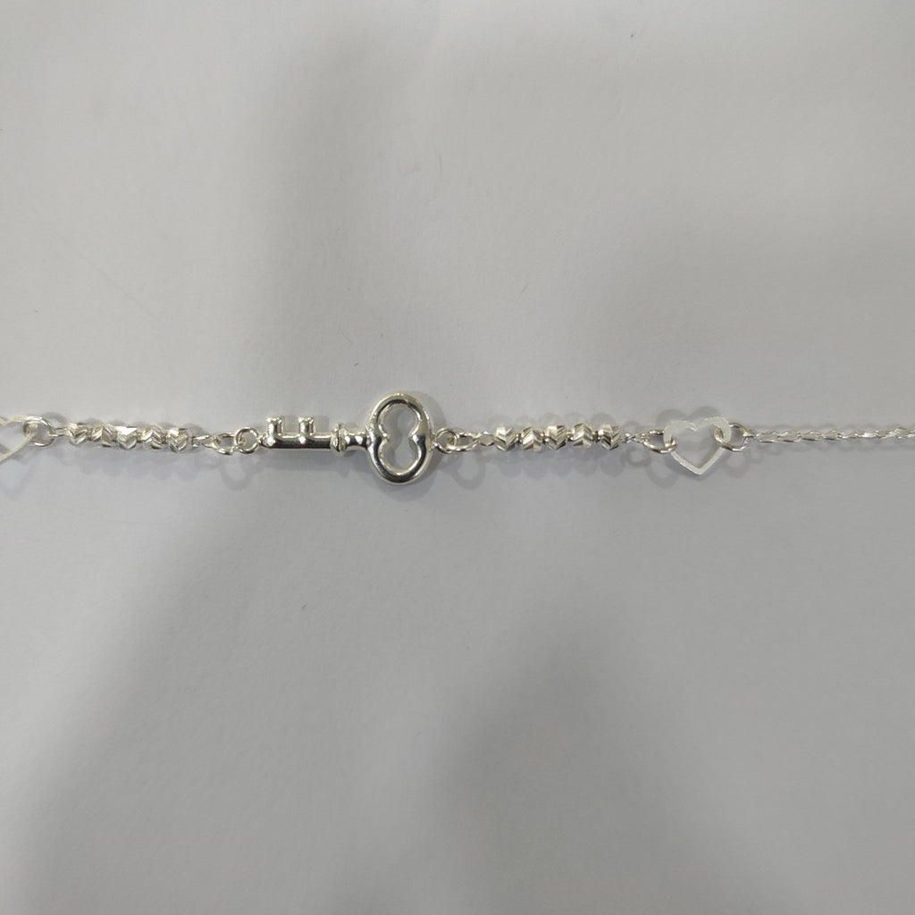 PULSERA TEJIDO LLAVE PLATA .925 18 CM 2.3 GR (NUEVO)