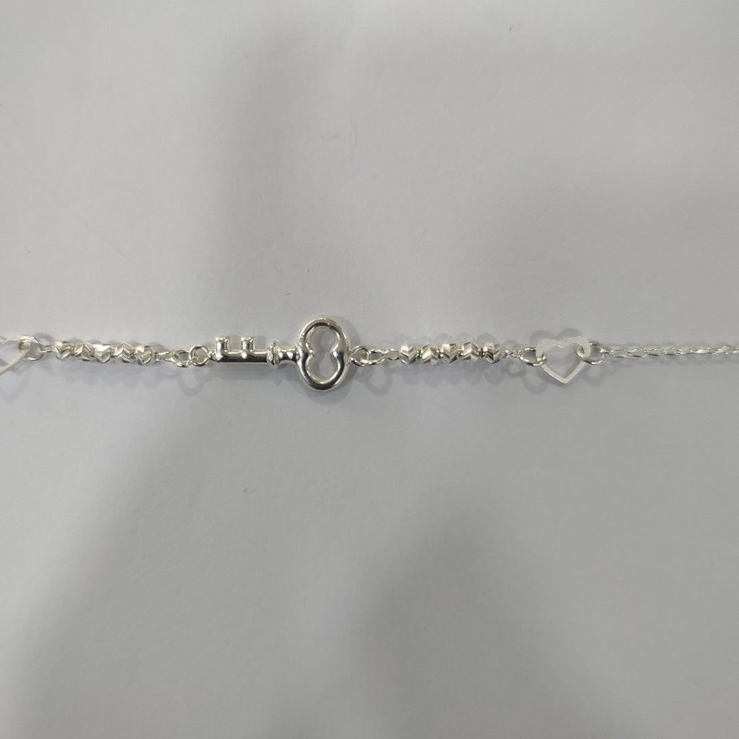 PULSERA TEJIDO LLAVE PLATA .925 18 CM 2.3 GR (NUEVO)
