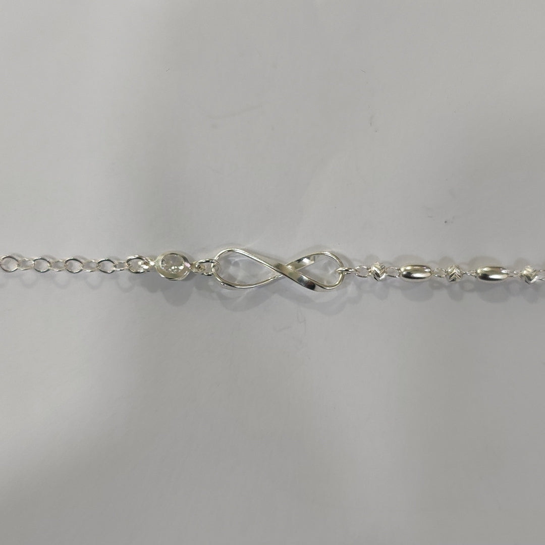 PULSERA TEJIDO ESPECIAL PLATA .925 18 CM 2.6 GR (NUEVO)