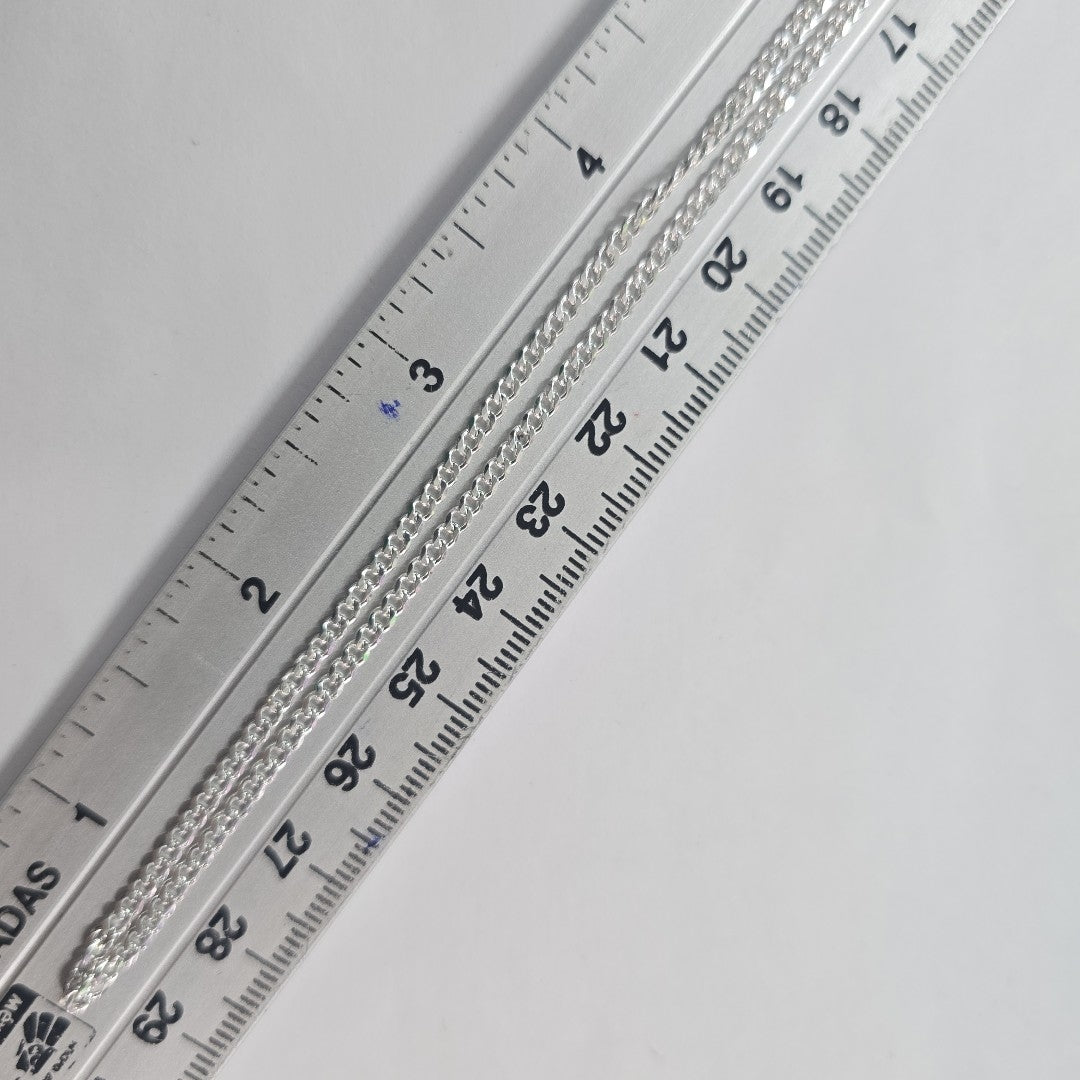 CADENA TEJIDO BARBADO PLATA .925 60 CM 5.6 GR (NUEVO)