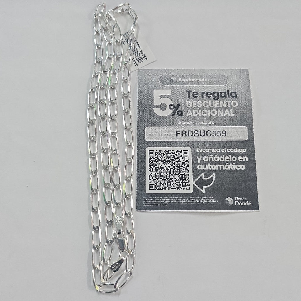 CADENA TEJIDO ESLABONES PLATA .925 55 CM 10.5 GR (NUEVO)