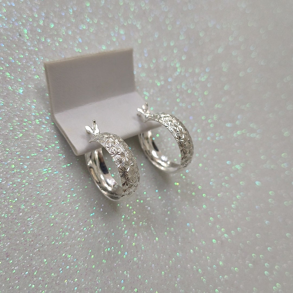 PAR ARRACADAS FACETADAS PLATA .925 3.2 GR (NUEVO)
