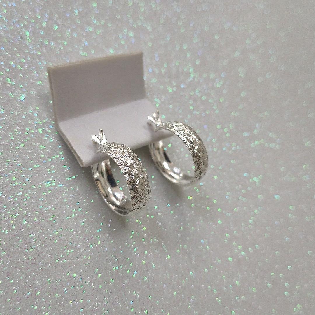 PAR ARRACADAS FACETADAS PLATA .925 3.2 GR (NUEVO)