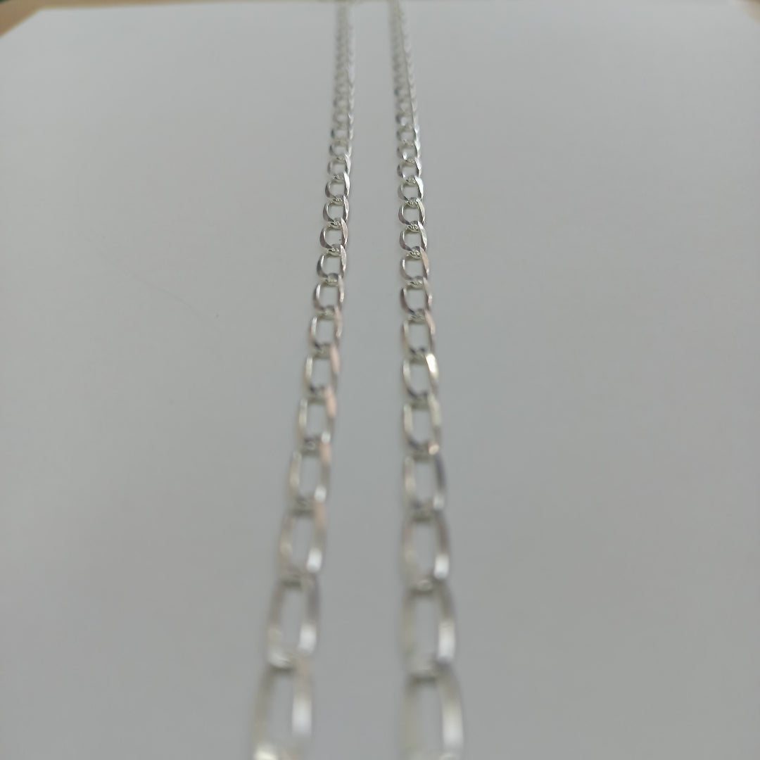CADENA TEJIDO ESLABONES PLATA .925 60 CM 10.7 GR (NUEVO)