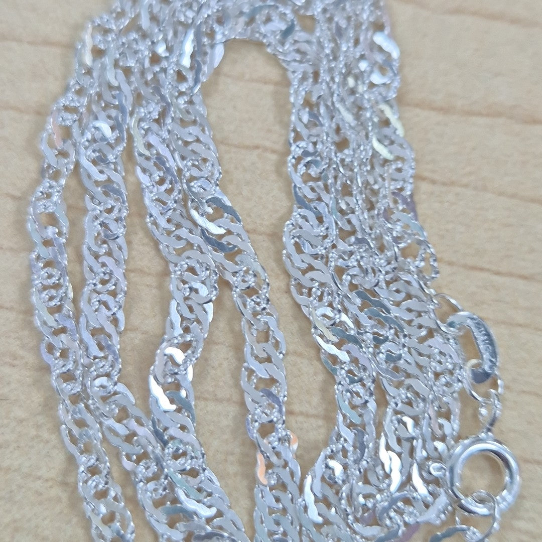 CADENA TEJIDO MEDIO TORZAL PLATA .925 55 CM 5.5 GR (NUEVO)