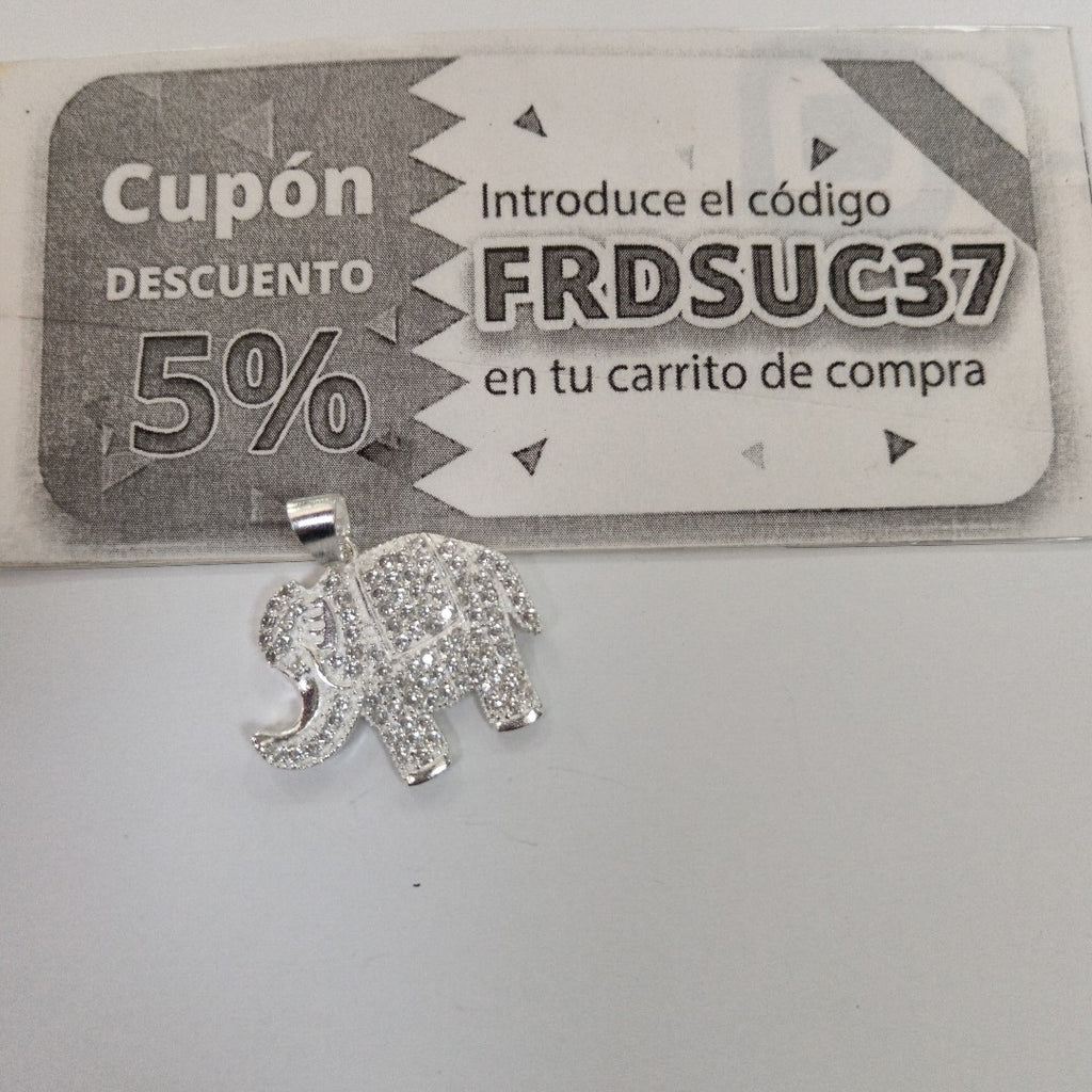 DIJE ELEFANTE C/CIRCONIAS PLATA .925 5.4 GR (NUEVO)