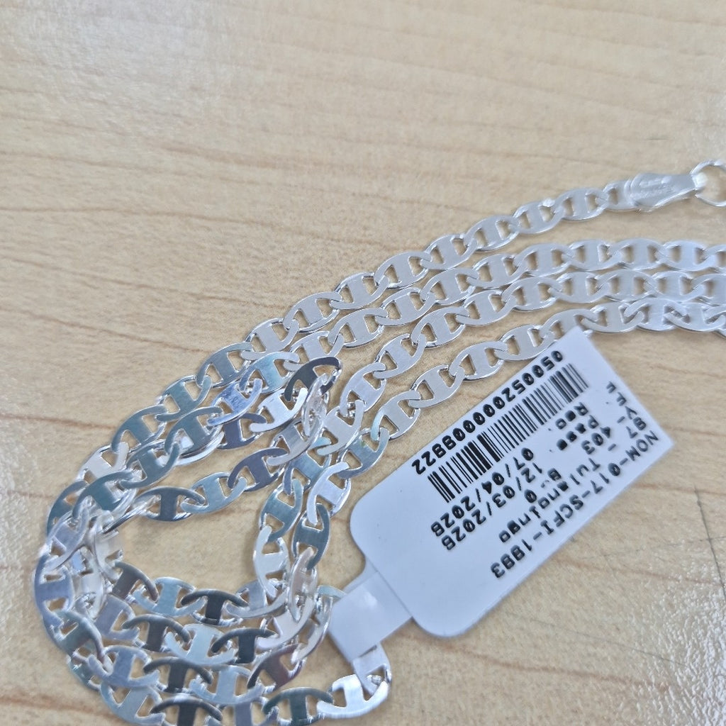 CADENA TEJIDO GUCHI PLATA .925 60 CM 9 GR (NUEVO)
