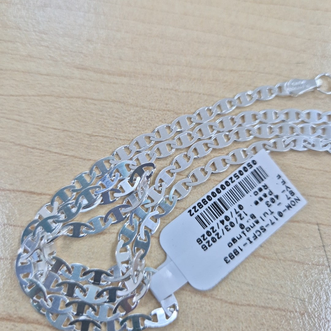 CADENA TEJIDO GUCHI PLATA .925 60 CM 9 GR (NUEVO)