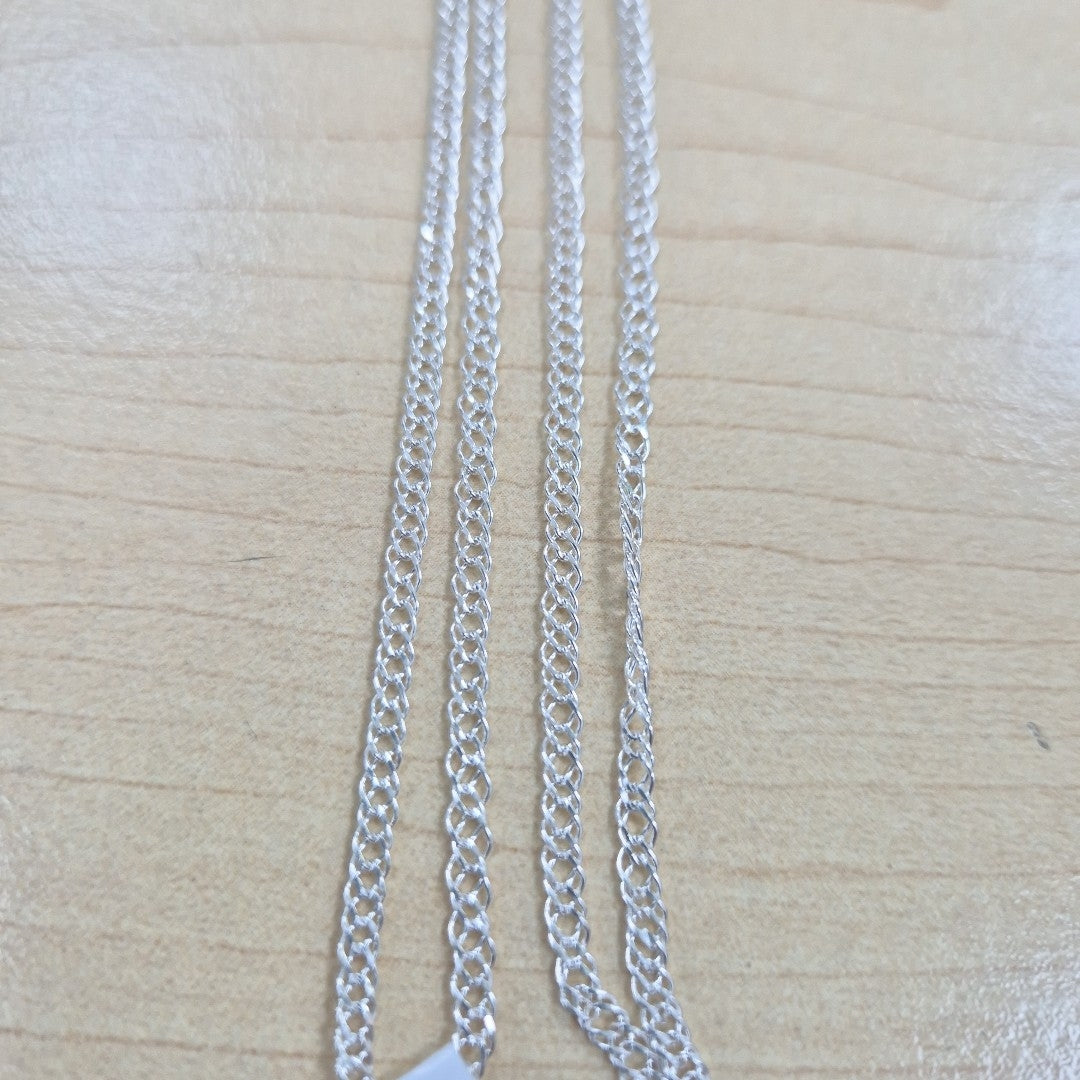 CADENA TEJIDO ESLABONES PLATA .925 55 CM 4.1 GR (NUEVO)