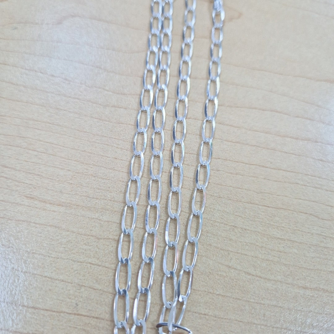 CADENA TEJIDO ESLABONES PLATA .925 60 CM 10.6 GR (NUEVO)