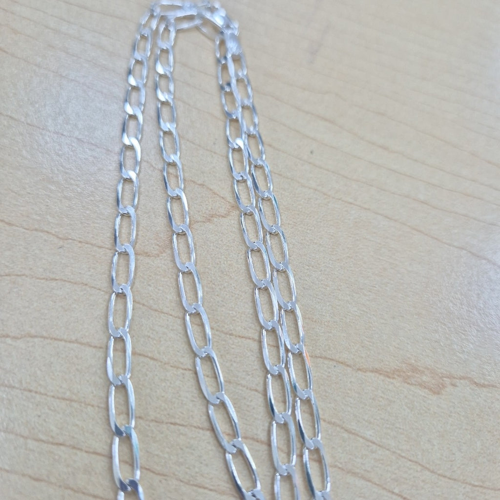 CADENA TEJIDO ESLABONES PLATA .925 55 CM 10.4 GR (NUEVO)