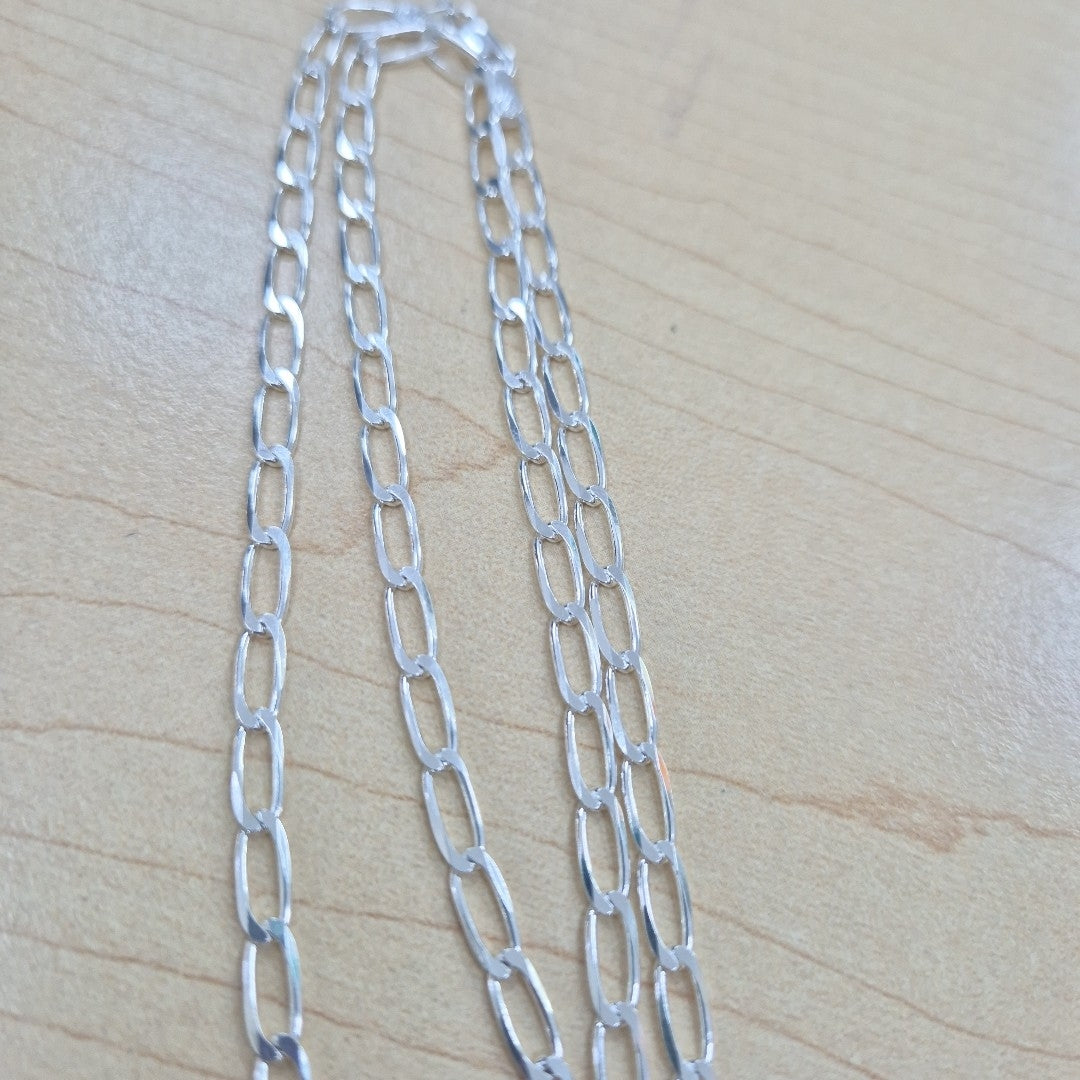 CADENA TEJIDO ESLABONES PLATA .925 55 CM 10.4 GR (NUEVO)