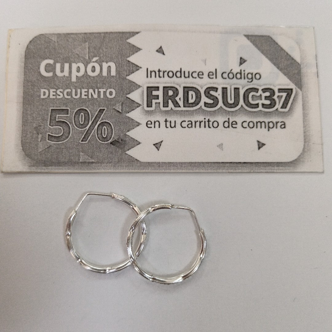 PAR ARRACADAS LABRADAS PLATA .925 2.5 GR (NUEVO)