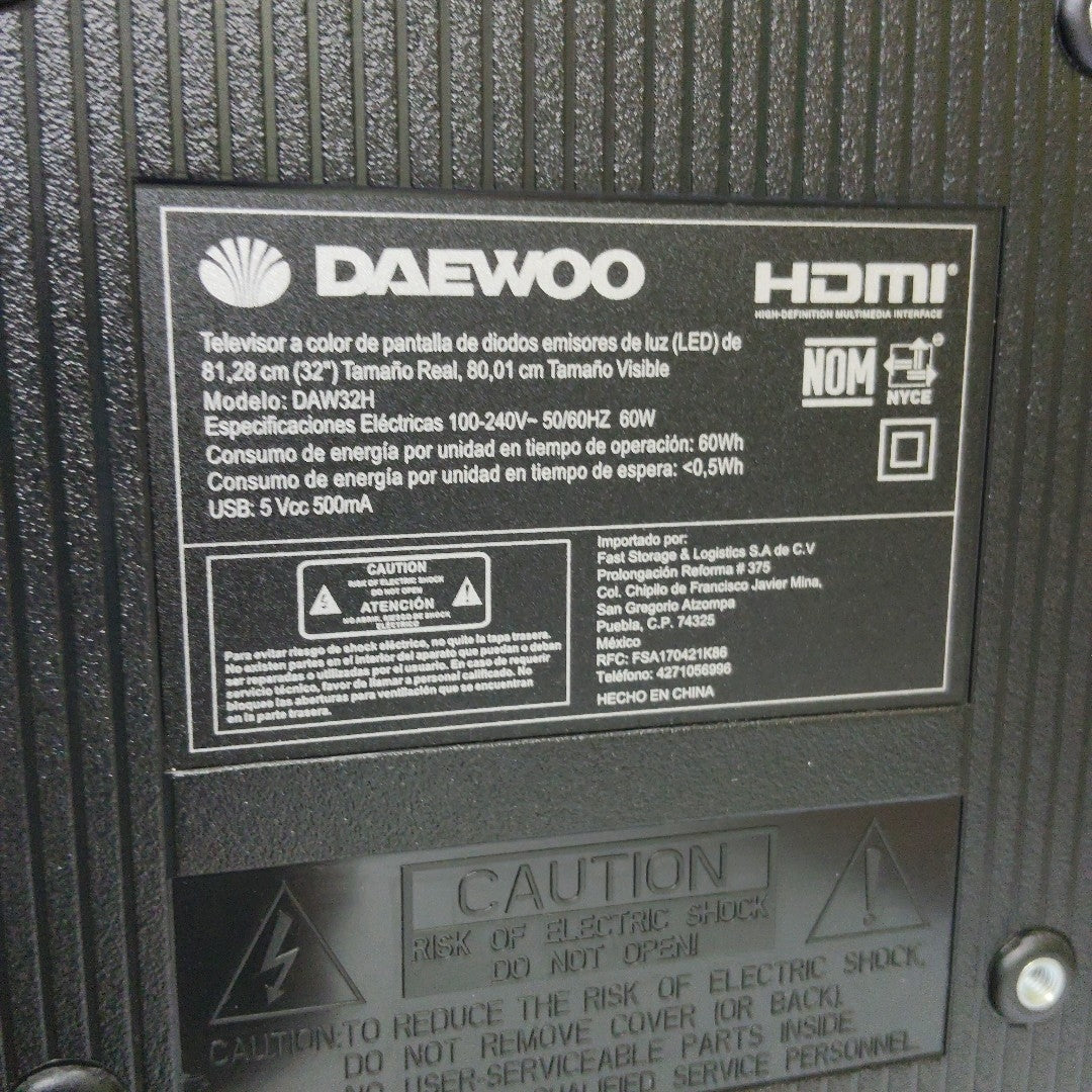 PANTALLA DAEWOO DAW32H 32" LED HD
