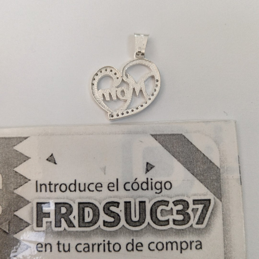 DIJE CORAZON C/CIRCONIAS PLATA .925 3.3 GR (NUEVO)