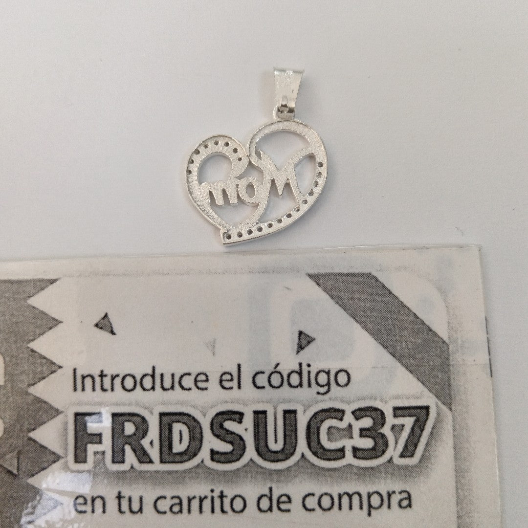 DIJE CORAZON C/CIRCONIAS PLATA .925 3.3 GR (NUEVO)