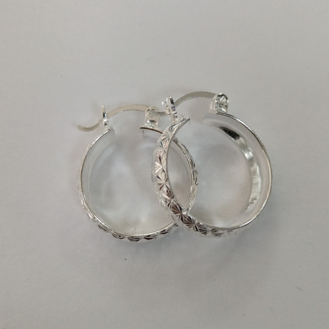 PAR ARRACADAS FACETADAS PLATA .925 3.4 GR (NUEVO)