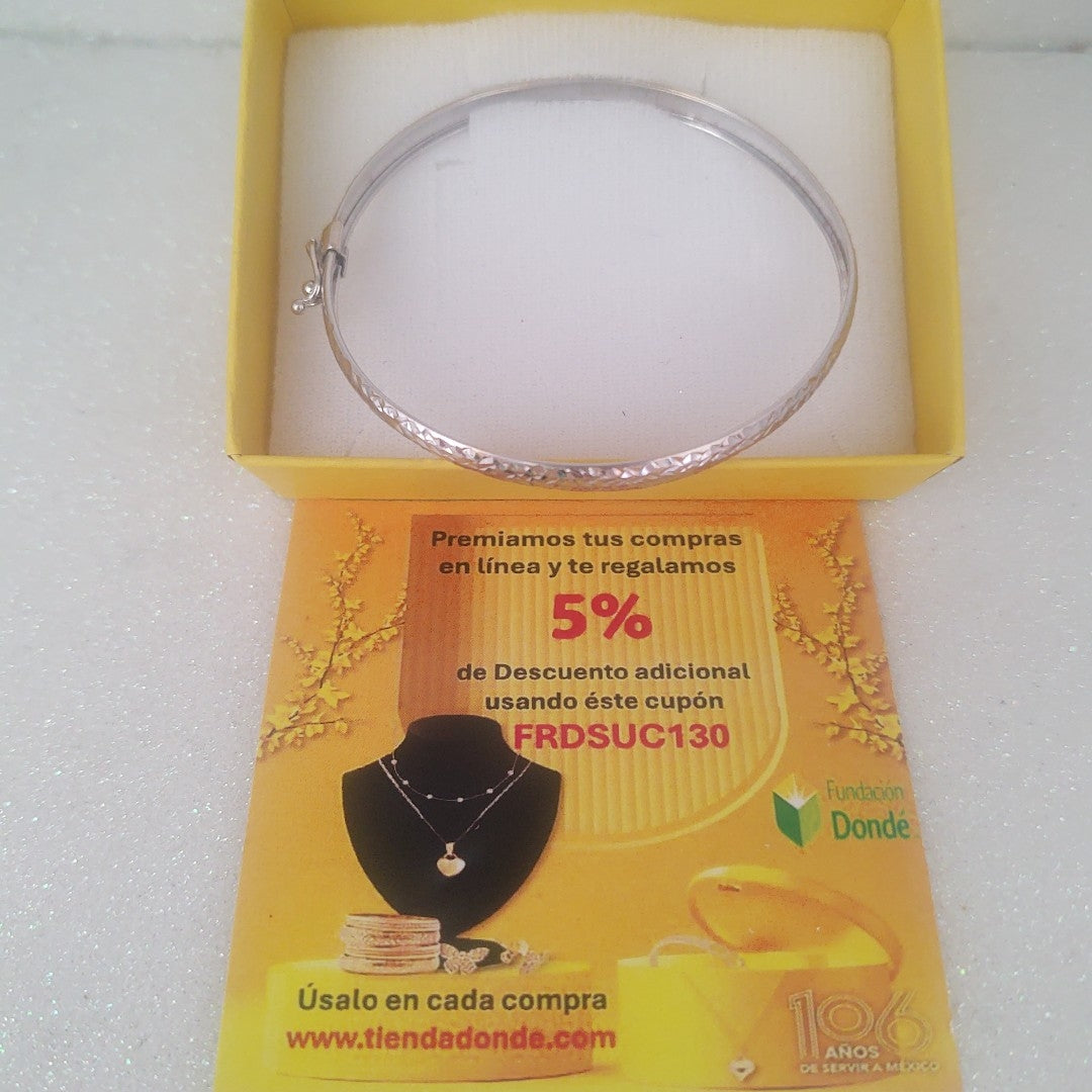 PULSERA RIGIDA ORO, ORO BLANCO 14 K 4.6 GRMS (SEMINUEVO)