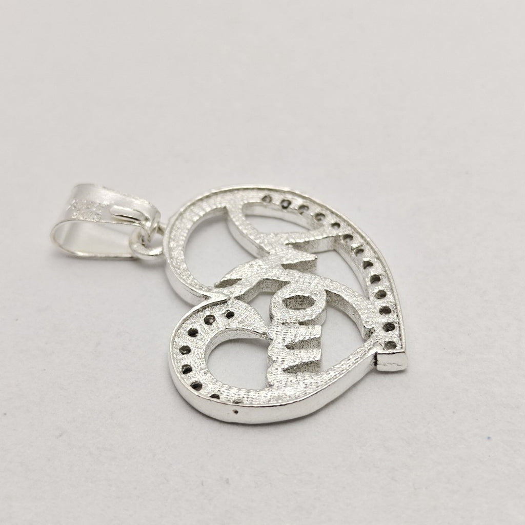 DIJE CORAZON C/CIRCONIAS PLATA .925 3.1 GR (NUEVO)