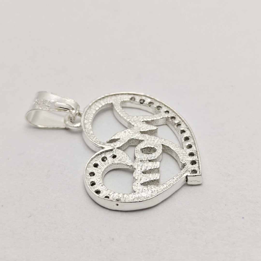 DIJE CORAZON C/CIRCONIAS PLATA .925 3.1 GR (NUEVO)