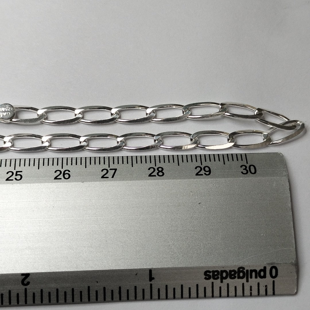 CADENA TEJIDO ESLABONES PLATA .925 60 CM 11 GR (NUEVO)