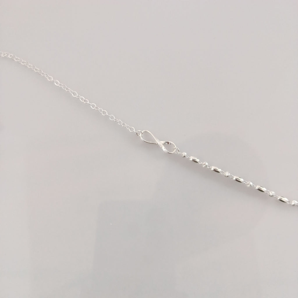 PULSERA TEJIDO INFINITO PLATA .925 18 CM 2.4 GR (NUEVO)