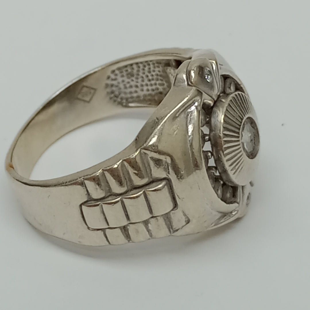 ANILLO ORO, ORO BLANCO 14 K 8.6 GRMS (SEMINUEVO)