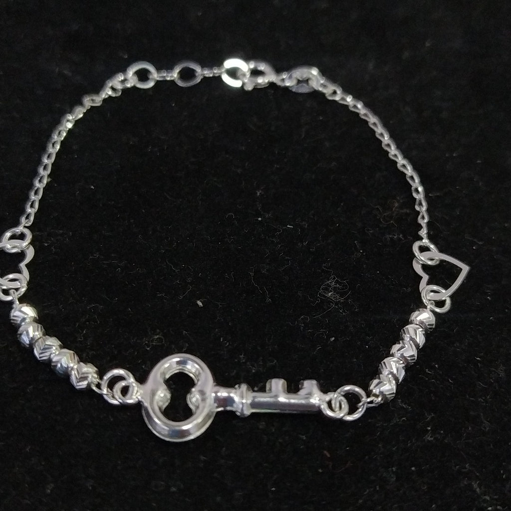 PULSERA TEJIDO LLAVE PLATA .925 18 CM 2.3 GR (NUEVO)