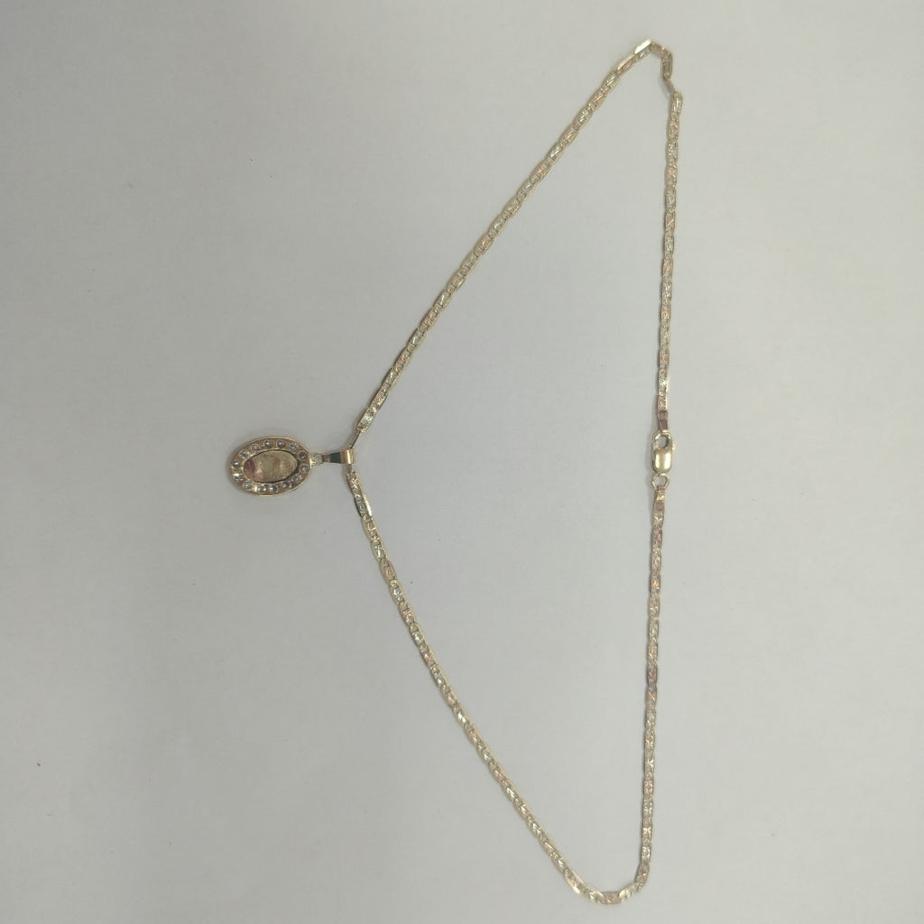 CADENA,DIJE ORO,ORO COMBINADO 14 K 5,30 GRMS (SEMINUEVO)