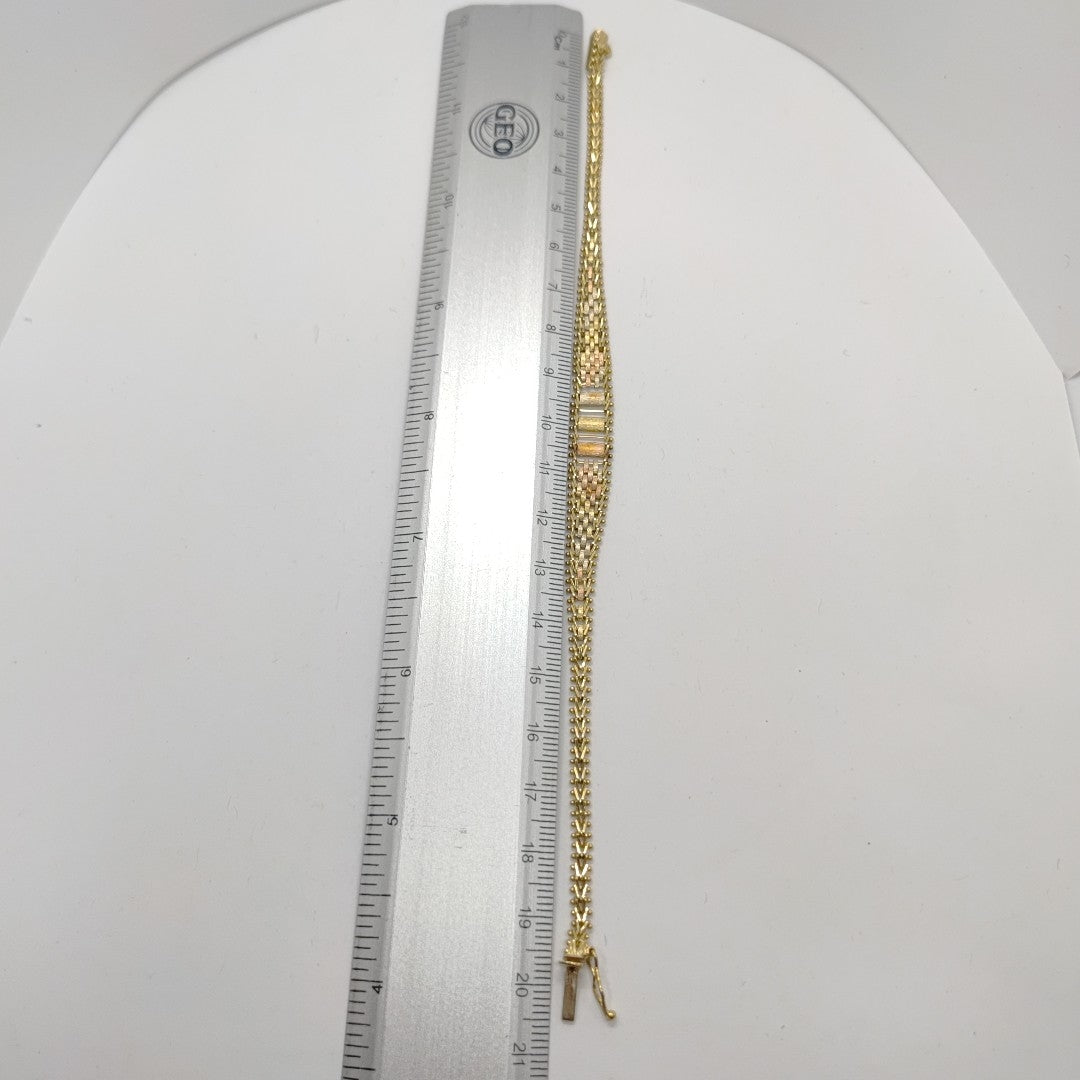 PULSERA ORO COMBINADO 14 K 8.3 GRMS (SEMINUEVO)