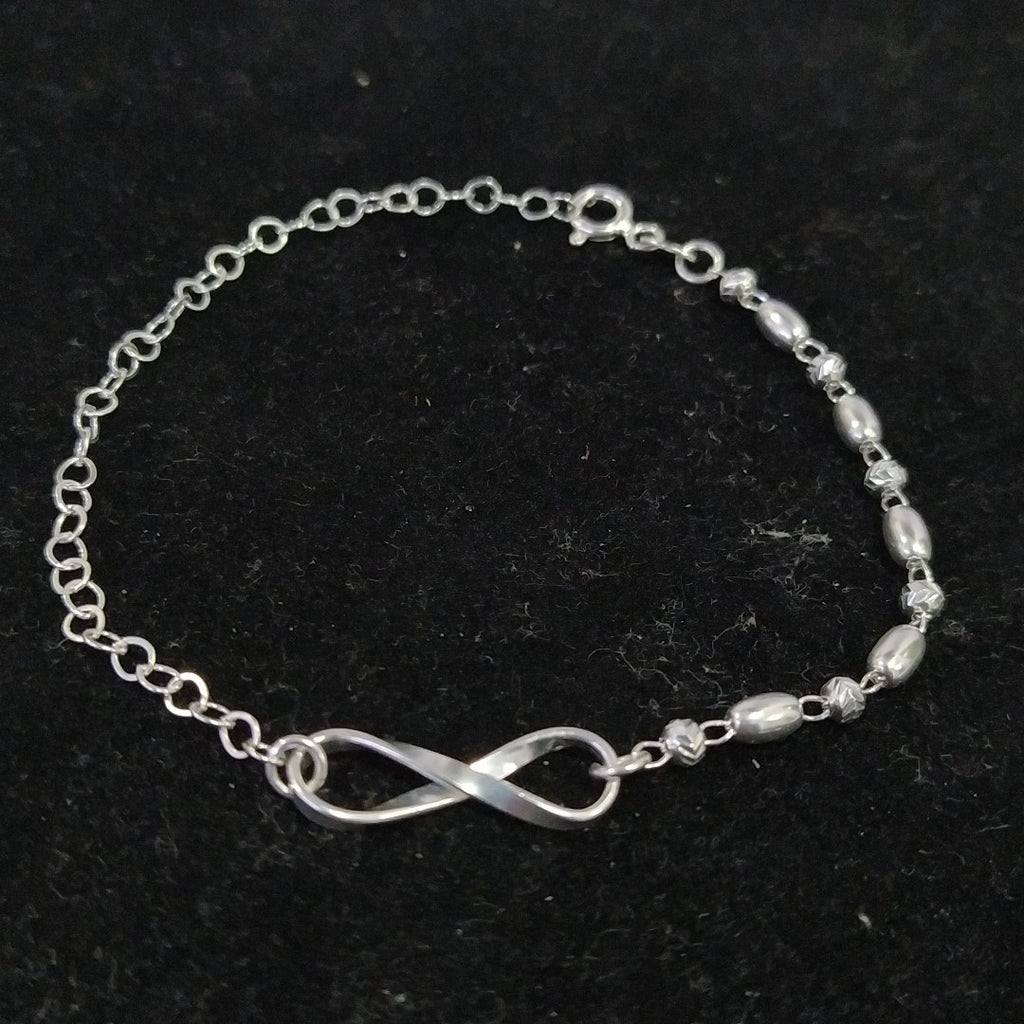 PULSERA TEJIDO INFINITO PLATA .925 18 CM 2.4 GR (NUEVO)