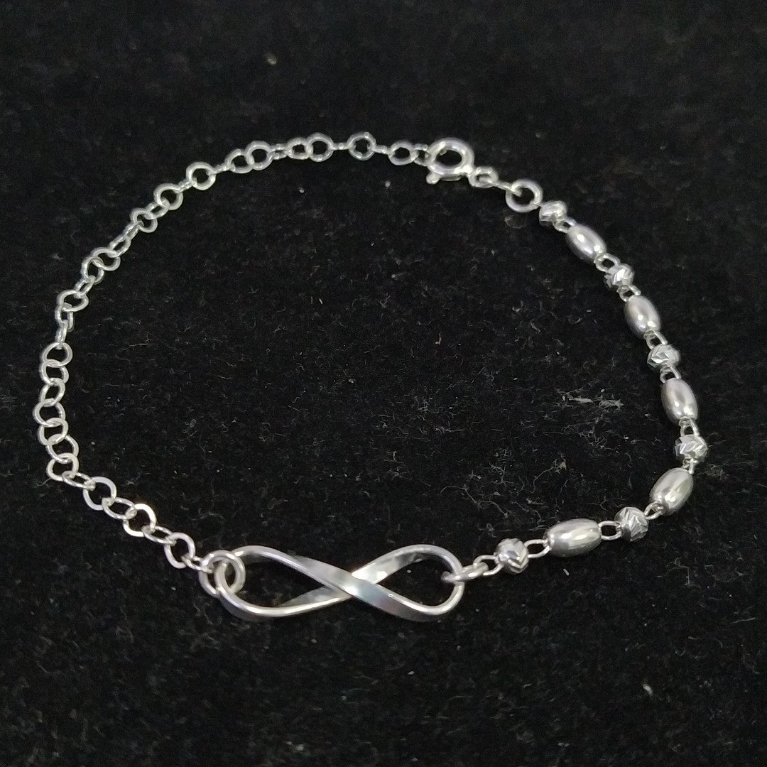 PULSERA TEJIDO INFINITO PLATA .925 18 CM 2.4 GR (NUEVO)