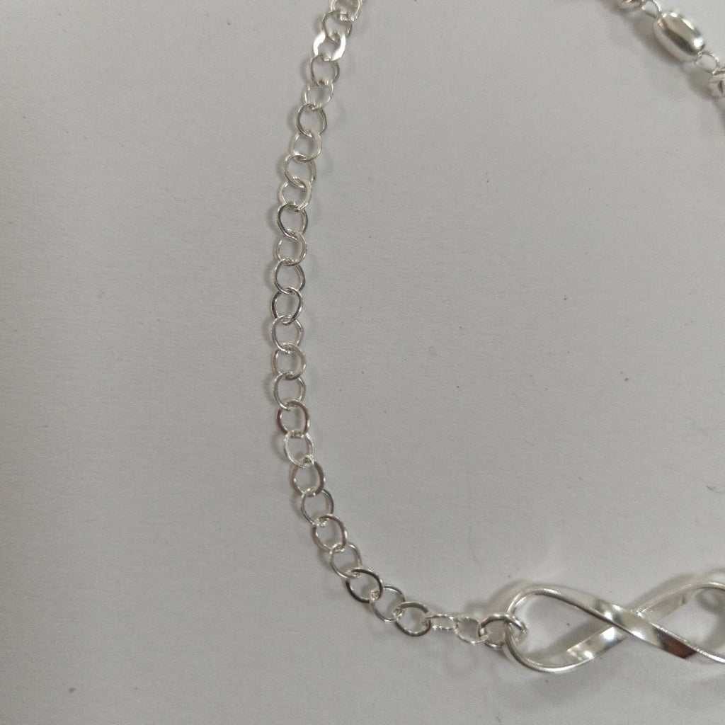 PULSERA TEJIDO INFINITO PLATA .925 18 CM 2.4 GR (NUEVO)