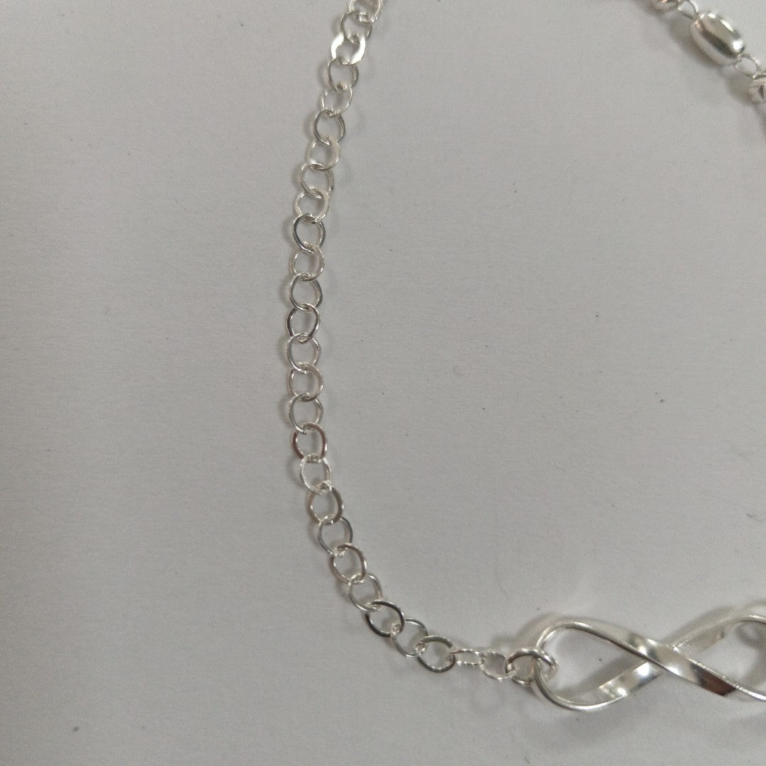 PULSERA TEJIDO INFINITO PLATA .925 18 CM 2.4 GR (NUEVO)